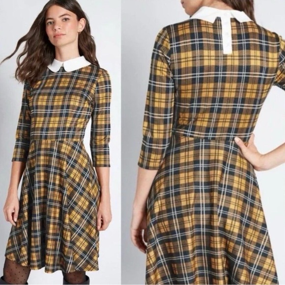 Modcloth Dresses & Skirts - ModCloth Perfectly Proper A-line Plaid Dress-XL